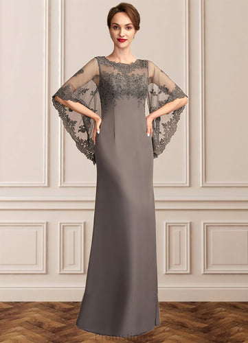 Avery Sheath/Column Scoop Neck Floor-Length Chiffon Lace Mother of the Bride Dress XXB126P0014996