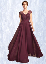 Load image into Gallery viewer, Julianna A-Line V-neck Floor-Length Chiffon Mother of the Bride Dress With Beading Sequins XXB126P0015028