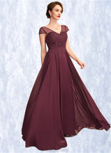 Load image into Gallery viewer, Julianna A-Line V-neck Floor-Length Chiffon Mother of the Bride Dress With Beading Sequins XXB126P0015028