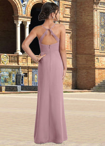 Karissa A-Line Chiffon Floor-Length Junior Bridesmaid Dress dusty rose XXBP0022856