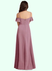 Daniela A-Line Off the Shoulder Chiffon Floor-Length Junior Bridesmaid Dress Vintage Mauve XXBP0022859