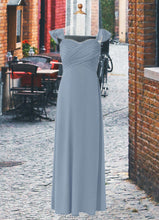 Load image into Gallery viewer, Kimberly A-Line Sweetheart Neckline Chiffon Floor-Length Junior Bridesmaid Dress dusty blue XXBP0022869