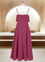 Load image into Gallery viewer, Adrianna A-Line Ruched Chiffon Floor-Length Junior Bridesmaid Dress Mulberry XXBP0022874