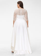 Load image into Gallery viewer, Lace Satin Asymmetrical Wedding Dress Wedding Dresses Haley Scoop A-Line