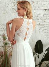 Load image into Gallery viewer, Dress Chiffon A-Line Scoop Lace Floor-Length Wedding Wedding Dresses Skyla