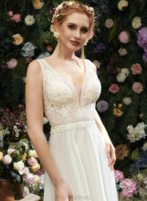 Load image into Gallery viewer, V-neck Lace Wedding Dresses Wedding Sequins With Floor-Length Chiffon A-Line Kathleen Dress