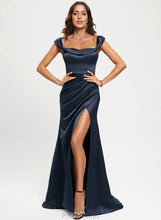 Load image into Gallery viewer, Satin Trumpet/Mermaid Sweetheart Sweep Off-the-Shoulder Prom Dresses Linda Train