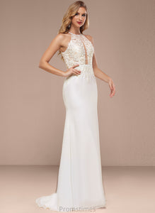 Sequins Train Sweep Chiffon Wedding Dresses With Dress Daniela Trumpet/Mermaid Wedding Lace Halter
