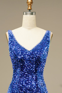 Glitter Blue Sequins Homecoming Dresses Journey Short Prom Dress Party Dress