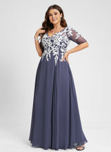 Load image into Gallery viewer, A-Line Chiffon Juliana V-neck Prom Dresses Floor-Length Lace