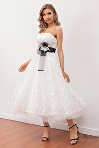 White Midi Homecoming Dresses Lace Viviana Prom Dress