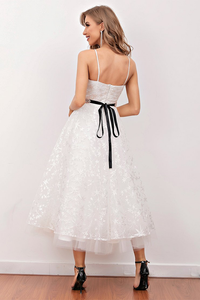 White Midi Homecoming Dresses Lace Viviana Prom Dress