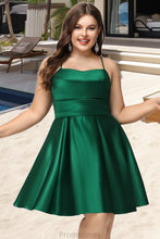Load image into Gallery viewer, Marlie A-line Cowl Short/Mini Satin Homecoming Dress With Pleated XXBP0020511