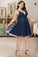 Leia A-line V-Neck Short/Mini Tulle Homecoming Dress With Sequins XXBP0020548