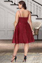 Load image into Gallery viewer, Philippa A-line V-Neck Short/Mini Satin Homecoming Dress XXBP0020542