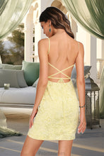 Load image into Gallery viewer, Aurora Bodycon V-Neck Short/Mini Lace Homecoming Dress XXBP0020496