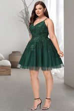 Load image into Gallery viewer, Finley A-line V-Neck Short/Mini Tulle Homecoming Dress XXBP0020546