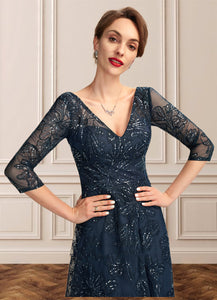 Ireland A-Line V-neck Floor-Length Lace Mother of the Bride Dress With Sequins XXB126P0015015