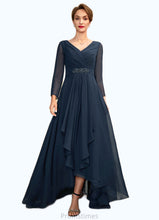Load image into Gallery viewer, Alexis A-Line V-neck Asymmetrical Chiffon Mother of the Bride Dress With Ruffle Beading Bow(s) XXB126P0015021