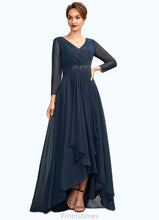 Load image into Gallery viewer, Alexis A-Line V-neck Asymmetrical Chiffon Mother of the Bride Dress With Ruffle Beading Bow(s) XXB126P0015021