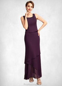 Sally Sheath/Column Scoop Neck Ankle-Length Chiffon Mother of the Bride Dress With Beading Sequins XXB126P0015024