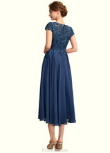 Load image into Gallery viewer, Zoe A-Line Scoop Neck Tea-Length Chiffon Lace Mother of the Bride Dress XXB126P0015032