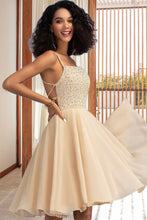 Load image into Gallery viewer, Jenna A-line Square Knee-Length Chiffon Homecoming Dress With Beading Sequins XXBP0020575