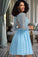 Luna A-line Scoop Short/Mini Chiffon Lace Homecoming Dress XXBP0020577