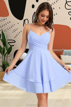 Load image into Gallery viewer, Philippa A-line V-Neck Short/Mini Chiffon Homecoming Dress XXBP0020470