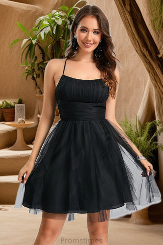 Lucy A-line Scoop Short/Mini Tulle Homecoming Dress With Cascading Ruffles XXBP0020479