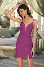 Load image into Gallery viewer, Aurora Bodycon V-Neck Short/Mini Lace Homecoming Dress XXBP0020496