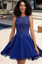 Load image into Gallery viewer, Skylar A-line Scoop Short/Mini Chiffon Homecoming Dress With Beading XXBP0020574