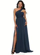 Load image into Gallery viewer, Coral A-line Asymmetrical Sweep Train Chiffon Prom Dresses With Pleated XXBP0022212