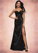 Load image into Gallery viewer, Hanna Trumpet/Mermaid Sweetheart Sweep Train Satin Prom Dresses XXBP0022229