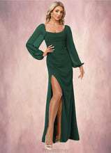 Load image into Gallery viewer, Kaya A-line Scoop Floor-Length Chiffon Bridesmaid Dress XXBP0022593