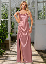Load image into Gallery viewer, Aryana A-line Cowl Floor-Length Stretch Satin Bridesmaid Dress XXBP0022603