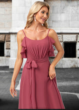 Load image into Gallery viewer, Amiah A-line V-Neck Floor-Length Chiffon Bridesmaid Dress With Ruffle XXBP0022604