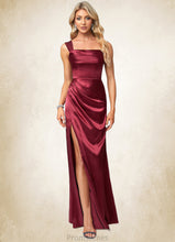 Load image into Gallery viewer, Litzy A-line Square Floor-Length Stretch Satin Bridesmaid Dress XXBP0022607
