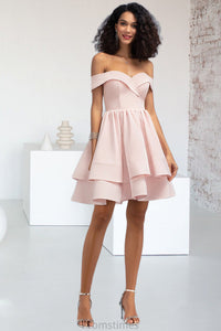Naomi A-line Short/Mini Stretch Crepe Homecoming Dress With Cascading Ruffles XXBP0020540
