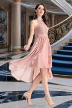 Load image into Gallery viewer, Marisol A-line Scoop Asymmetrical Chiffon Homecoming Dress XXBP0020514