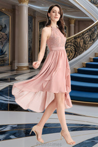 Marisol A-line Scoop Asymmetrical Chiffon Homecoming Dress XXBP0020514