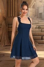 Load image into Gallery viewer, Ellie A-line Square Short/Mini Chiffon Homecoming Dress XXBP0020486