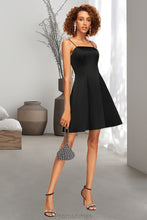Load image into Gallery viewer, Makaila A-line Square Short/Mini Satin Homecoming Dress XXBP0020529