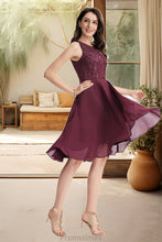 Load image into Gallery viewer, Miah A-line Scoop Asymmetrical Chiffon Lace Homecoming Dress With Sequins XXBP0020516