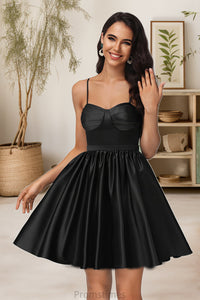 Dominique A-line Sweetheart Short/Mini Satin Homecoming Dress XXBP0020497