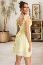 Load image into Gallery viewer, Giuliana A-line V-Neck Short/Mini Chiffon Homecoming Dress With Ruffle XXBP0020474