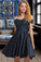 Hanna A-line Off the Shoulder Short/Mini Satin Homecoming Dress XXBP0020552
