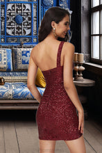 Load image into Gallery viewer, Aurora Bodycon One Shoulder Short/Mini Sequin Homecoming Dress With Sequins XXBP0020490