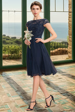 Load image into Gallery viewer, Ariella A-line Scoop Knee-Length Chiffon Lace Homecoming Dress With Bow XXBP0020581