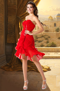 Alexia A-line Sweetheart Asymmetrical Chiffon Homecoming Dress With Beading Ruffle XXBP0020599